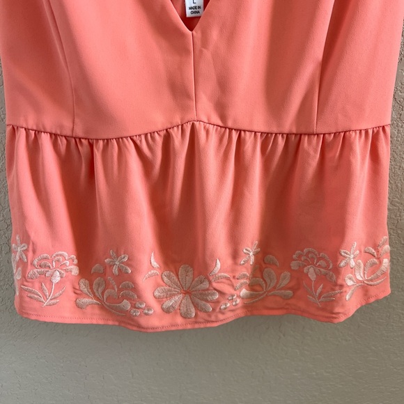 Lily Star Coral Ruffle Embroidered Blouse - Picture 4 of 4